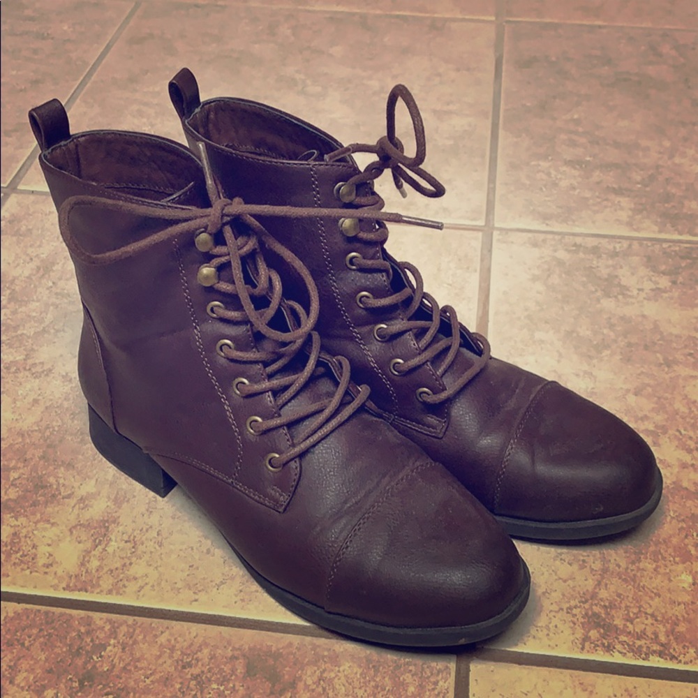 Brown combat boots!